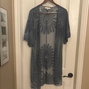 Rebellion Again M Sheer Blue Lace Women's Jacket/kimono